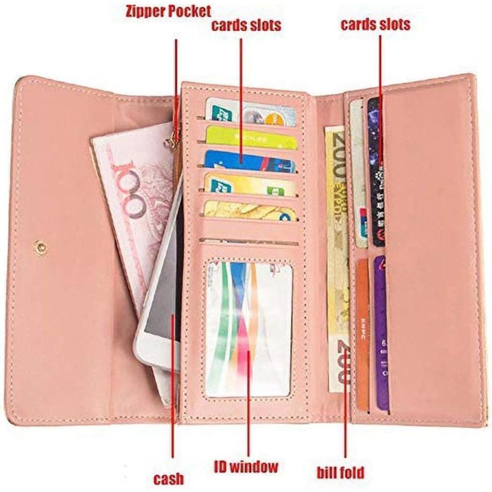 Crown Rhombus Pattern Wallet In Light Purple - Picture 4 of 8